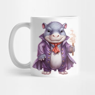 Cartoon Hippopotamus in Dracula Costume Mug